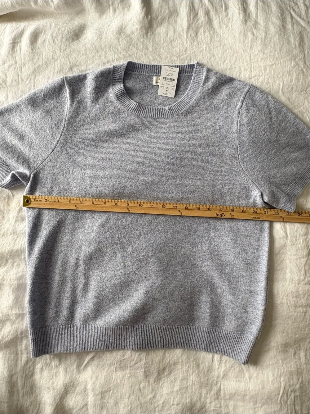 J.Crew Soft Blend Sweater Tee XL Heather Blue Short Sleeve Knit Top NWT